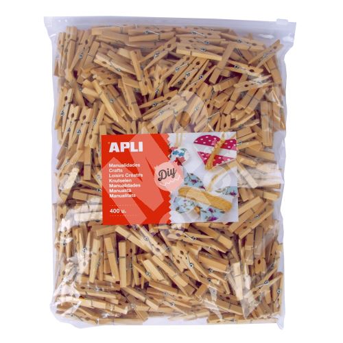 Dřevěné kolíčky Apli, přírodní, Jumbo pack, 400ks 1