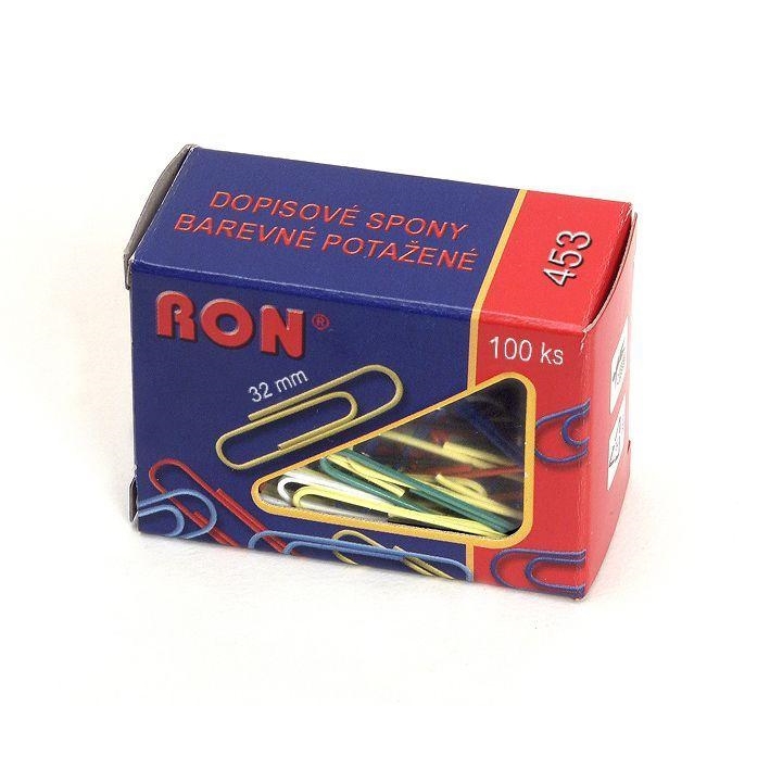 Spona dopisní Ron 32 mm 1ba/100ks, 453 B, barevná