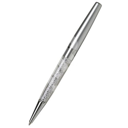 Kuličkové pero Art Cystella, stříbrná s bílými krystaly Swarovski 2