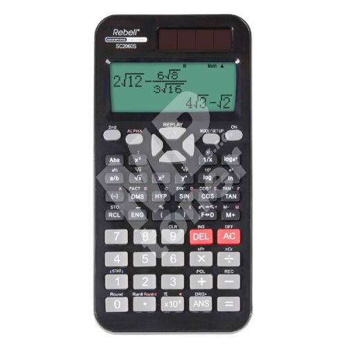 Kalkulačka Rebell RE-SC2060S, černá, vědecká, bodový displej, plastový kryt 1