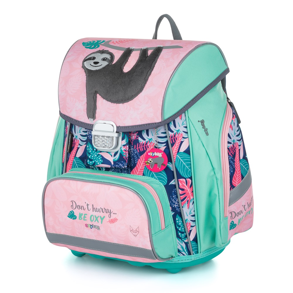 Školní batoh Premium Lenochod, růžový