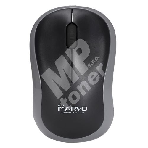 Myš Marvo DWM100GY, 1000DPI, 2.4 [GHz], optika, 3tl., bezdrátová, černo-šedá 1