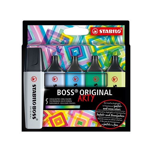 Zvýrazňovač Stabilo Boss original Arty - 5 ks balení - s 5 různými barvami