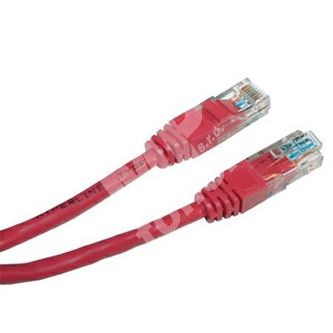 UTP cat5e patchcord, RJ45/RJ45, 1m, červený 1