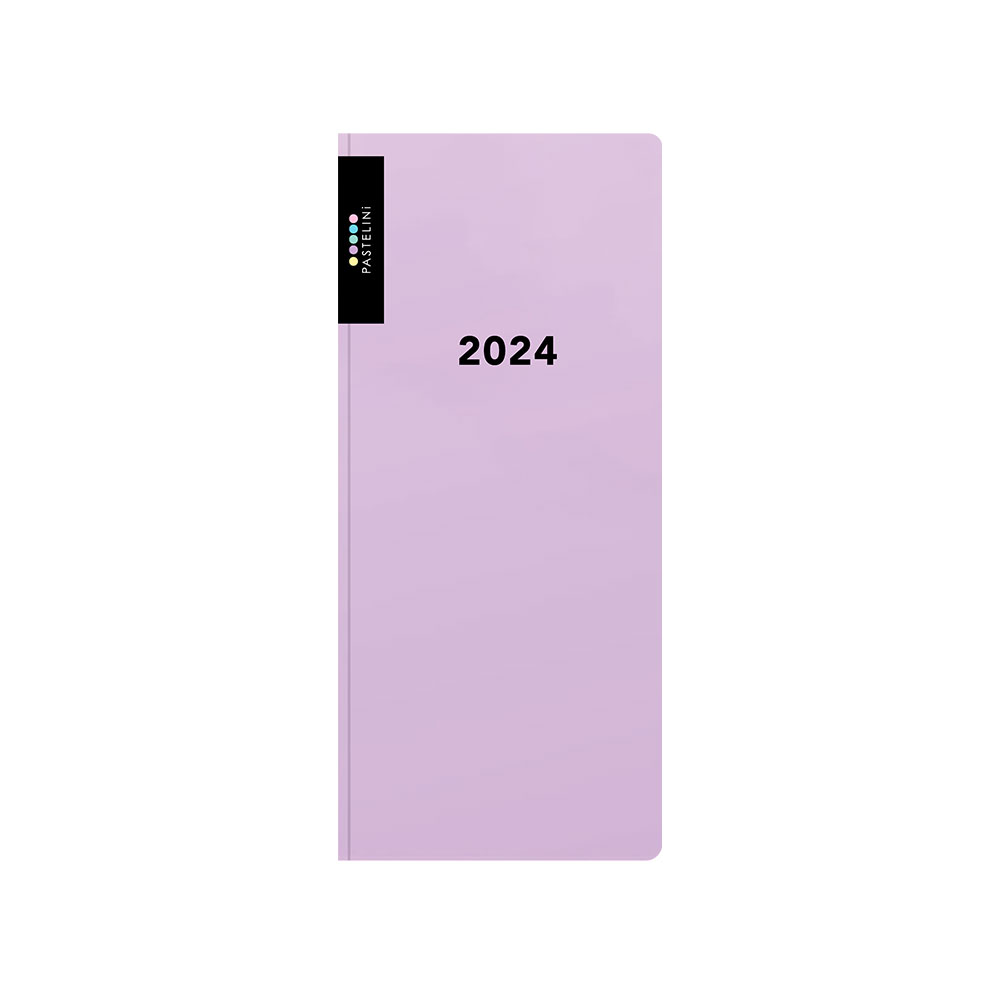 Diář PVC měsíční 2024 Pastelini, kapesní, fialová