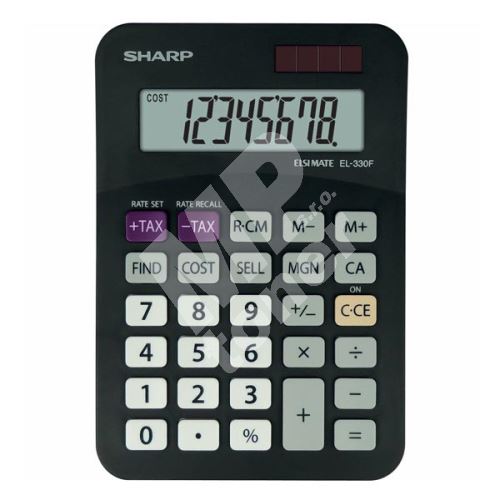 Kalkulačka Sharp EL330FBBK, černá, stolní, osmimístná 1
