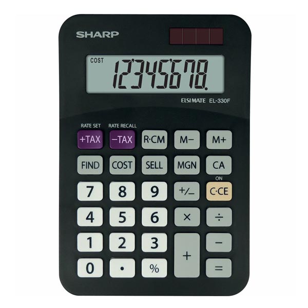 Kalkulačka Sharp EL330FBBK, černá, stolní, osmimístná