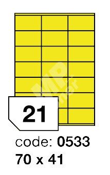 Samolepící etikety Rayfilm Office 70x41 mm 300 archů, fluo žlutá, R0131.0533D 1
