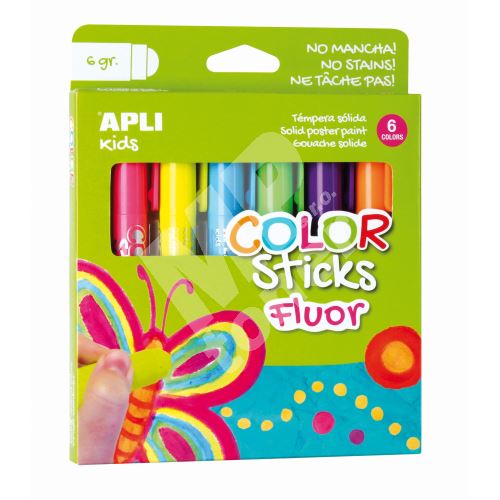 Temperové barvy suché Apli, 6 neonových barev 1