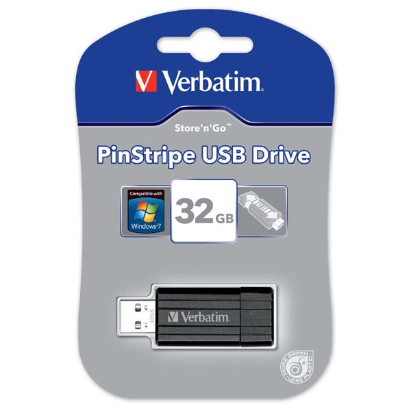 32GB Verbatim Store'n'Go Pinstripe, USB flash disk 2.0, 49064, černá