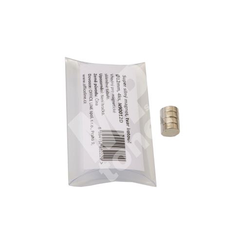 Spoko super silné magnety, kotouč, 12mm, 4ks 1
