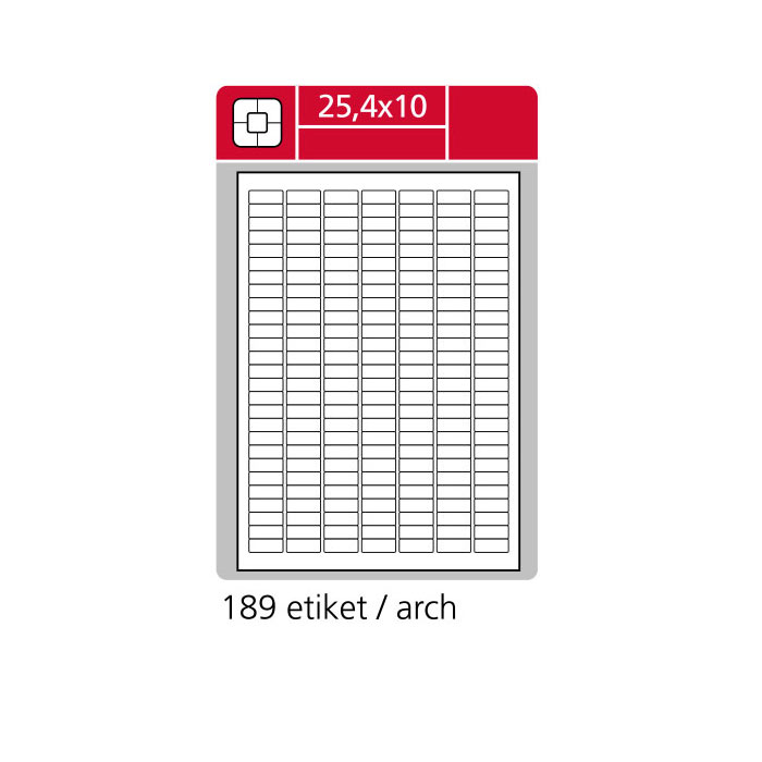 Samolepící etikety A4 SK LABEL 25,4 x 10 mm, 100 archů