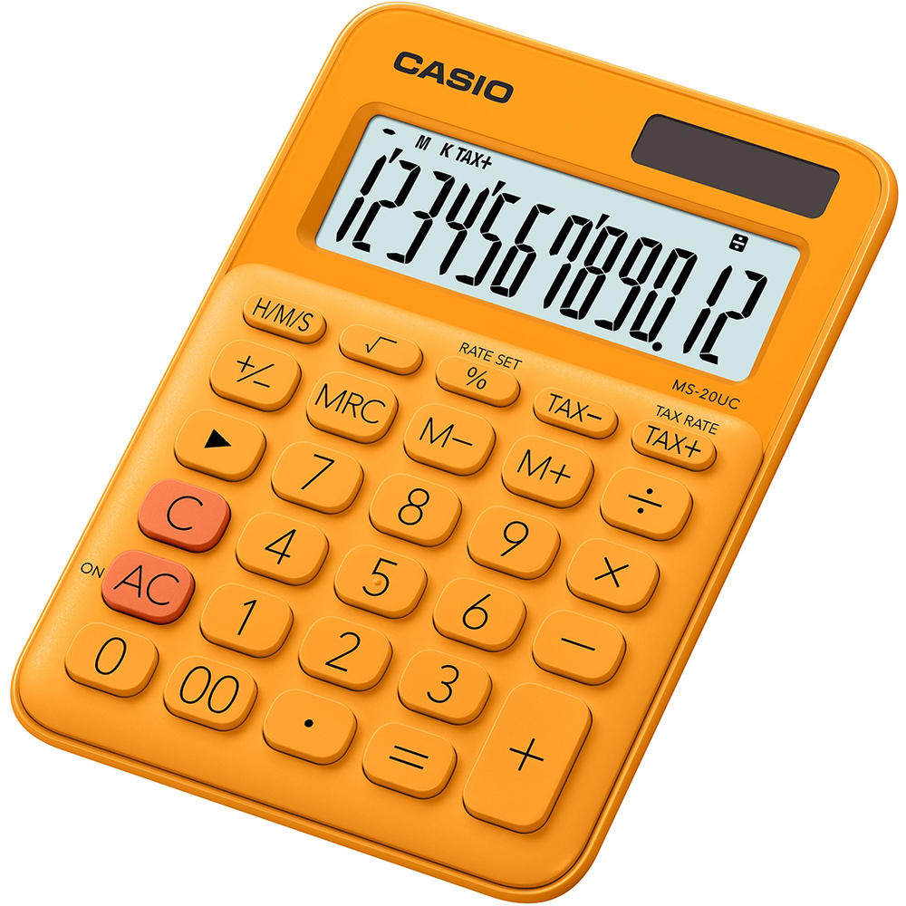 Kalkulačka Casio MS 20 UC RG, oranžová