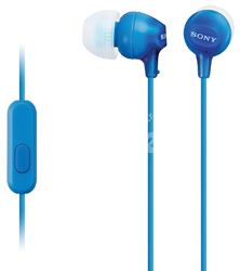 Sony sluchátka MDR-EX15AP, handsfree, modré 1