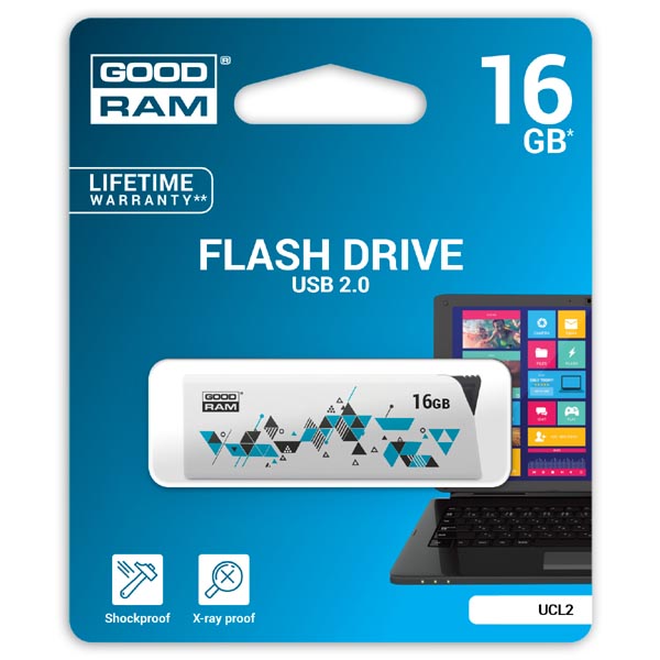 16GB Goodram UCL2, USB flash disk 2.0, bílá