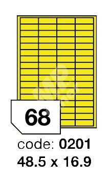 Samolepící etikety Rayfilm Office 48,5x16,9 mm 300 archů, fluo žlutá, R0131.0201D 1