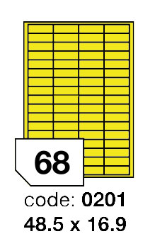 Samolepící etikety Rayfilm Office 48,5x16,9 mm 300 archů, fluo žlutá, R0131.0201D