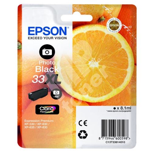 Cartridge Epson C13T33614012, photo black, originál 1