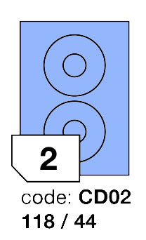 Samolepící etikety Rayfilm Office průměr 118/44 mm 300 archů, matně modrá, R0123.CD02D