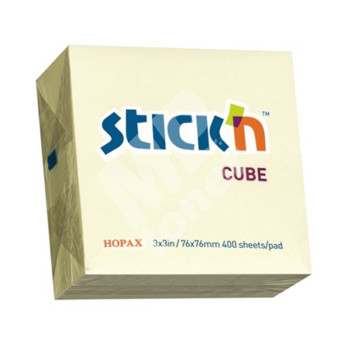 Samolepící bločky Stick n 76x76mm, Pastel žlutá, 400 lístků 1