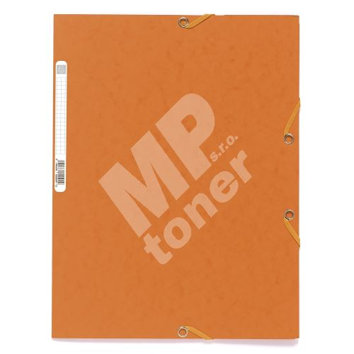 Exacompta spisové desky s gumičkou a štítkem, A4 maxi, prešpán, oranžové 1