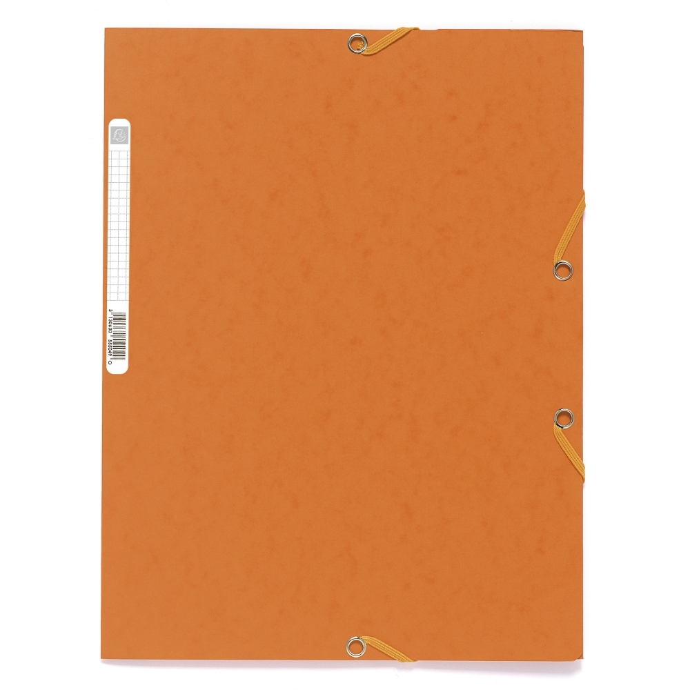 Spisové desky s gumičkou a štítkem Exacompta, A4 maxi, prešpán, oranžové