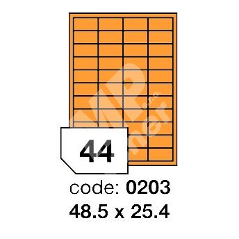 Samolepící etikety Rayfilm Office 48,5x25,4 mm 300 archů, fluo oranžová, R0133.0203D 1