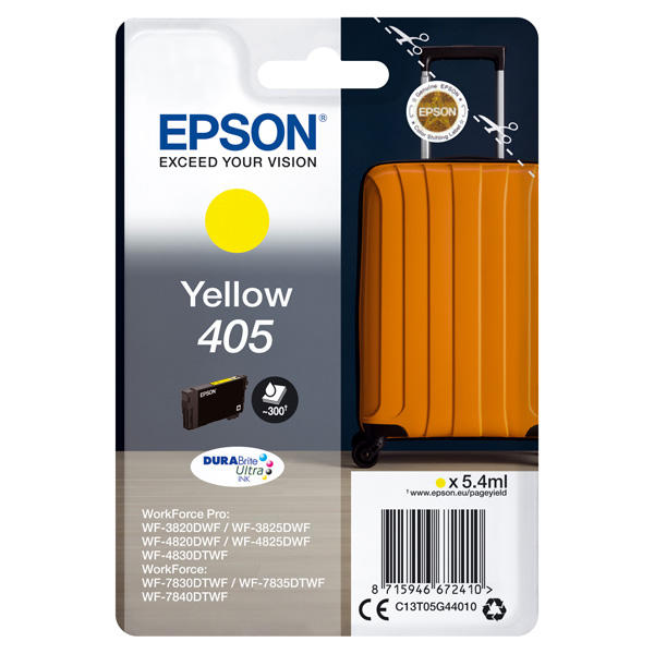 Inkoustová cartridge Epson C13T05G44010, WF-7830DTWF, yellow, 405, originál