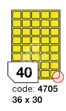 Samolepící etikety Rayfilm Office 36x30 mm 300 archů, fluo žlutá, R0131.4705D 1