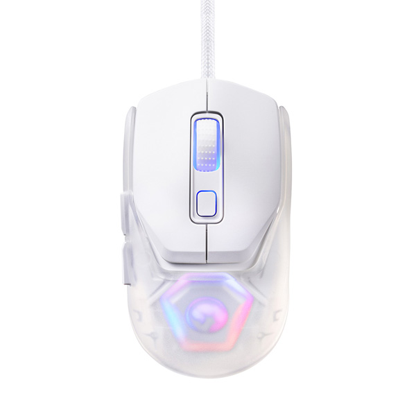 Herní myš Marvo FIT LITE G1, 12000DPI, optika, 7tl., drátová USB, bílá, RGB podsvícení