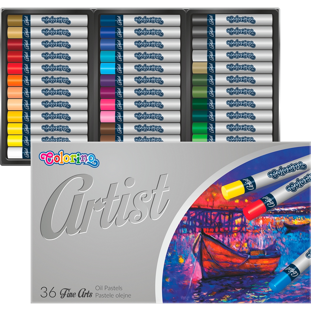 Olejové pastely Colorino Artist, kulaté, 36 barev
