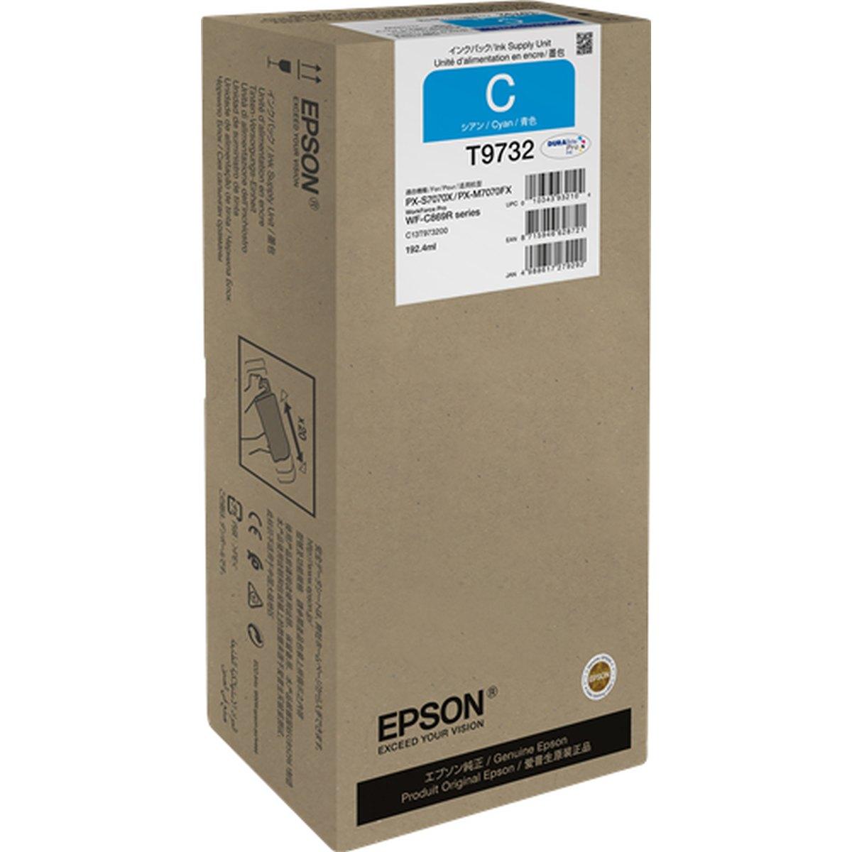 Inkoustová cartridge Epson C13T973200, WF-C869R, cyan, originál