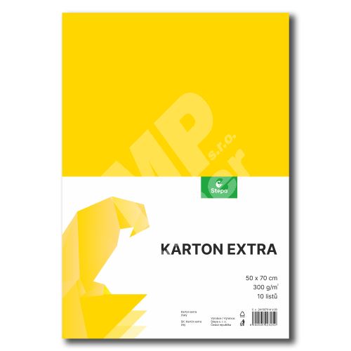 Barevný karton Extra 300g 50x70cm, 10listů, žlutý 2