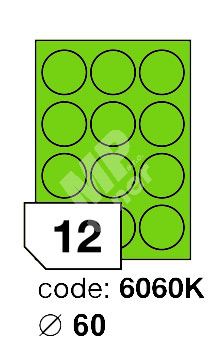 Samolepící etikety Rayfilm Office průměr 60 mm 300 archů, fluo zelená, R0130.6060KD 1