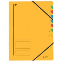 Třídící desky Leitz s gumičkou, 7 přihrádkové, žluté