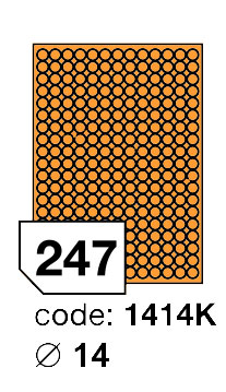 Samolepící etikety Rayfilm Office průměr 14 mm 300 archů, fluo oranžová, R0133.1414KD
