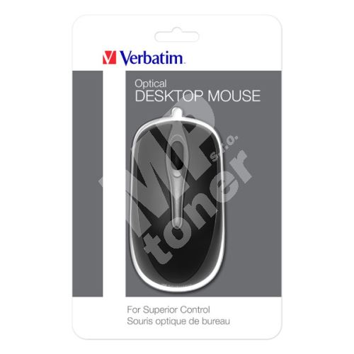 Myš Verbatim Destop Mouse, optická, drátová USB, černá 1
