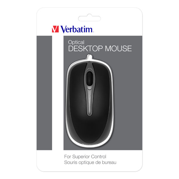 Myš Verbatim Destop Mouse, optická, drátová USB, černá