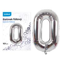 Balónek fóliový Luma č.0, 101cm, stříbrný