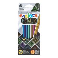 Pastelky trojhranné Carioca Metallic, vysoce krycí, 12 barev 2 (1)