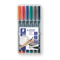Permanentní popisovač Staedtler Lumocolor 317 M, sada 6 barev, 1mm, OHP Permanentní popisovač Staedtler Lumocolor 317 M, sada 6 barev, 1mm, OHP