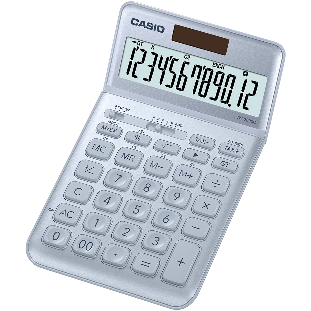 Kalkulačka Casio JW 200SC BU, stříbrná