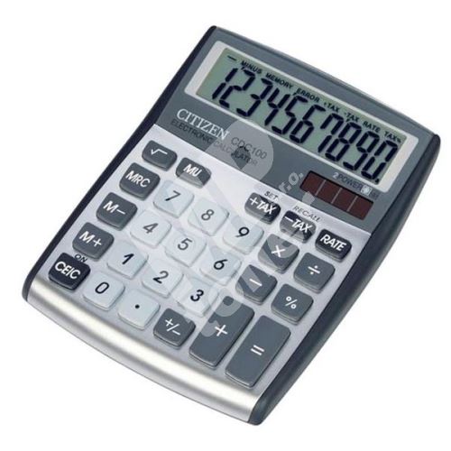 Kalkulačka Citizen CDC100WB, stříbrná, stolní, desetimístná 1