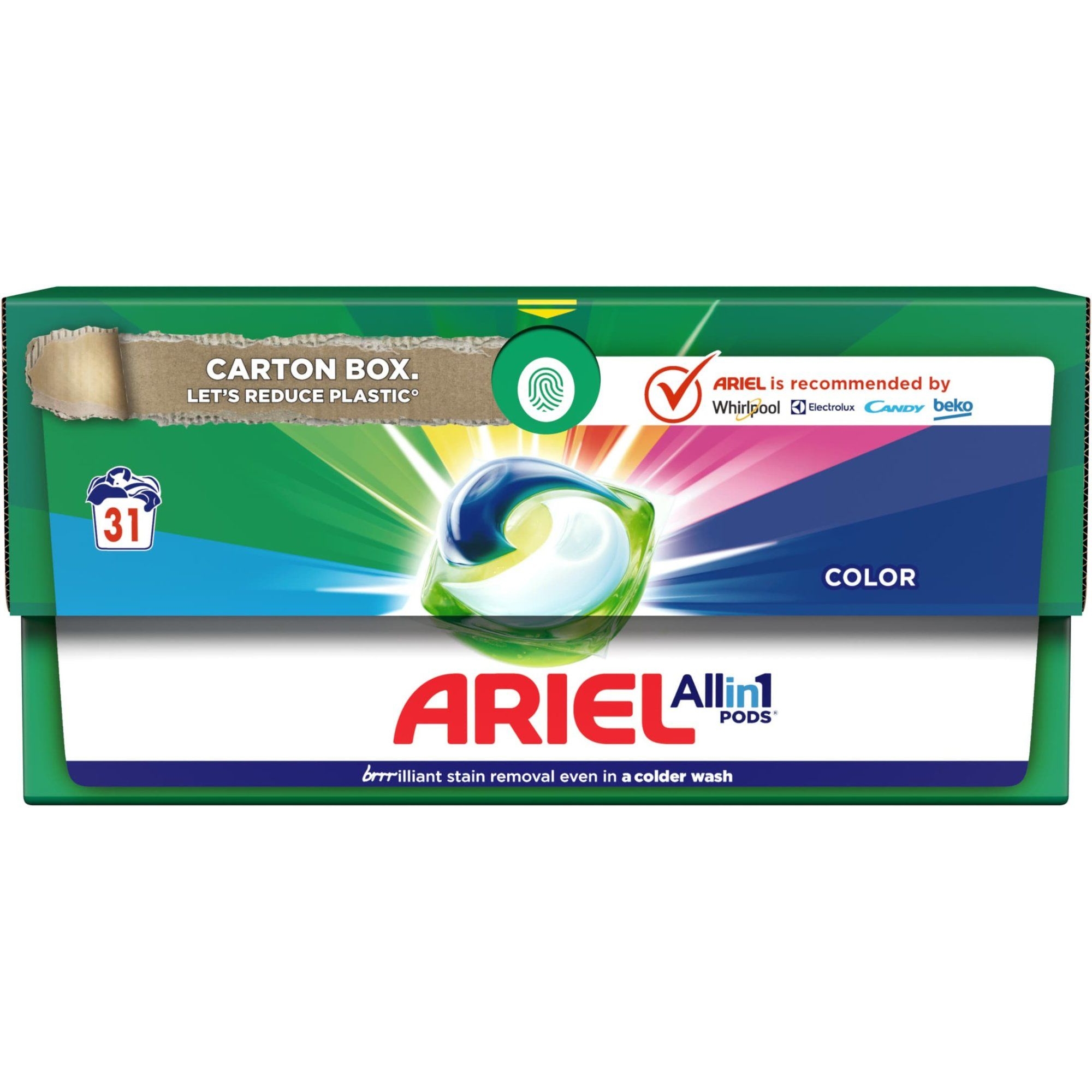 Ariel All-in-1 Pods Color gelové kapsle na barevné prádlo 31 kusů