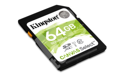 Kingston 64GB SDXC Canvas Select CL10 UHS-I 80R 1
