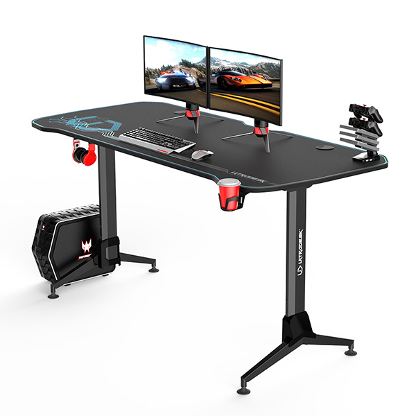 Herní stůl Ultradesk Grand Blue, 160x75x70-80cm, 3 úrovně výšky