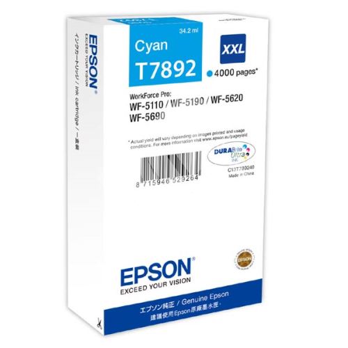Cartridge Epson C13T789240, XXL, cyan, originál 1