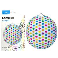 Lampion Luma, kulatý, 25cm, barevný puntík Lampion Luma, kulatý, 25cm, barevný puntík