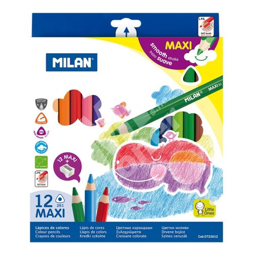 Pastelky Milan maxi triangular 261 12 barev 2