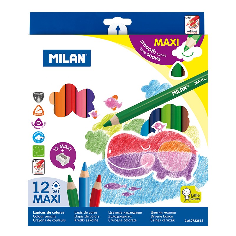 Pastelky Milan maxi triangular 26, 12 barev